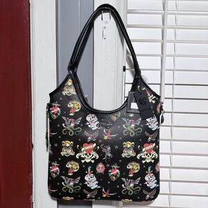 Ed Hardy Shoulder Bag With Multiple Pockets NWT